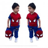 Erkek Çocuk Eşofman Kombin 3 lü Set -Örümcek Adam Kostümü - 1