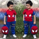 Erkek Çocuk Eşofman Kombin 3 lü Set -Örümcek Adam Kostümü - 2