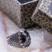 925 Ayar Gümüş Siyah Zirkon Taşlı  Yüzük Model 8 thumbnail 1