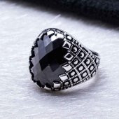 925 Ayar Gümüş Siyah Zirkon Taşlı  Yüzük Model 8 thumbnail 4