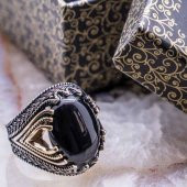 925 Ayar Gümüş Siyah Zirkon Taşlı Yüzük thumbnail 1