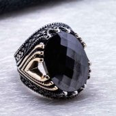 925 Ayar Gümüş Siyah Zirkon Taşlı Yüzük thumbnail 3