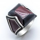 Muhteşem Tasarım Kırmızı  Zirkon Taşlı Gümüş Yüzük thumbnail 2