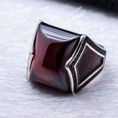 Muhteşem Tasarım Kırmızı  Zirkon Taşlı Gümüş Yüzük thumbnail 3