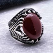 925 Ayar gümüş Akik Taşlı Gümüş Yüzük thumbnail 4