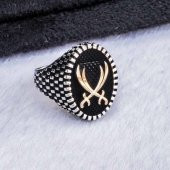 925 Ayar Gümüş Hz.Ali Kılıcı Zülfikar Erkek Yüzük thumbnail 3