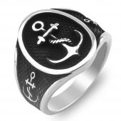 925 Ayar Gümüş Oval Çapa Desenli Yüzük thumbnail 3