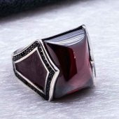 Muhteşem Tasarım Kırmızı  Zirkon Taşlı Gümüş Yüzük thumbnail 4