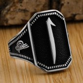 Elif Tasarımlı Tuğra Detaylı 925 Ayar Gümüş Yüzük thumbnail 1