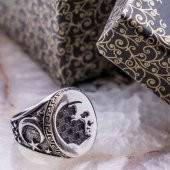 925 Ayar Gümüş Atatürk Simgeli Erkek Yüzük (Model-3) thumbnail 1