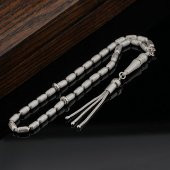 Kapsül Kesim Çizgili Gümüş Tesbih Model 1 thumbnail 1