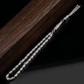 Kapsül Kesim Çizgili Gümüş Tesbih Model 1 thumbnail 2