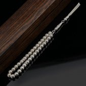 Küre Kesim Çizgili Gümüş Tesbih Model 3 thumbnail 2