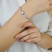 925 Ayar Gümüş Nazar  ve  Sonsuzluk simgeli  Bileklik thumbnail 1