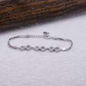 925 Ayar Gümüş Zirkon Taşlı Sonsuzluk Bayan  Bileklik thumbnail 4