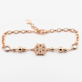 925 Ayar Gümüş Zirkon Taşlı  Kar Tanesi Bileklik thumbnail 2