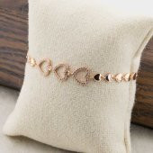 925 Ayar Gümüş Zirkon Taşlı  Kalpli Bayan  Bileklik thumbnail 3