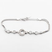 925 Ayar Gümüş Ay Yıldız Model Bayan Bileklik thumbnail 2