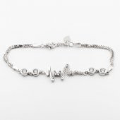 925 Ayar Gümüş Zirkon Taşlı Kalp Ritmi Bileklik thumbnail 2