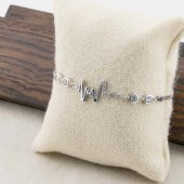 925 Ayar Gümüş Zirkon Taşlı Kalp Ritmi Bileklik thumbnail 3