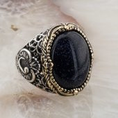 925 Ayar Gümüş Yıldız Taşlı Vav Detaylı Yüzük thumbnail 2