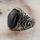 925 Ayar Gümüş Yıldız Taşlı Vav Detaylı Yüzük thumbnail 3