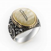 Sedef Taşlı Elif Gümüş Yüzük thumbnail 1