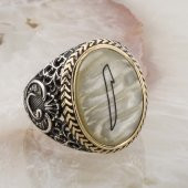 Sedef Taşlı Elif Gümüş Yüzük thumbnail 2