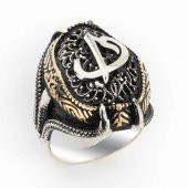 925 Ayar Gümüş Pençeli  Elif Vav Yüzük thumbnail 1