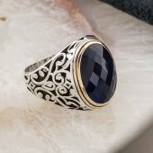 925 Ayar Gümüş Siyah Zirkon Taşlı Erkek Yüzük Model 11 thumbnail 2