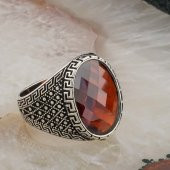Kırmızı Zirkon Taşlı Erkek Gümüş Yüzük Model 9 thumbnail 2