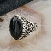925 Ayar Gümüş Siyah Oniks Taşlı Erkek Yüzük - 3