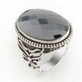 925 Ayar Gümüş Siyah Zirkon  Taşlı Erkek  Yüzük Model 7 thumbnail 1