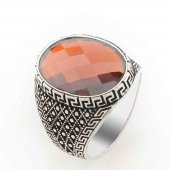 Kırmızı Zirkon Taşlı Erkek Gümüş Yüzük Model 9 thumbnail 1