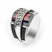 925 Ayar Gümüş Bombeli Zirkon Taşlı Erkek Yüzük thumbnail 1