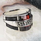 925 Ayar Gümüş Bombeli Zirkon Taşlı Erkek Yüzük thumbnail 2