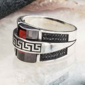 925 Ayar Gümüş Bombeli Zirkon Taşlı Erkek Yüzük thumbnail 3