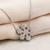 925 Ayar Gümüş Kar Tanesi Gümüş Kolye thumbnail 2