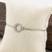 925 Ayar Gümüş Zirkon Taşlı Ay Yıldız Bayan  Bileklik thumbnail 5