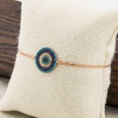 925 Ayar Gümüş Nazar Boncuklu Gümüş Bayan Bileklik thumbnail 3