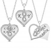 İsim Yazılı Sonsuzluk Kalpli Gümüş Kolye Model 2 thumbnail 1