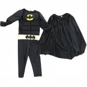 Kaslı Batman Kostümü Çocuk (1-2-3-4-5-6-7-8-9 Yaş arası)+ Maske - 3