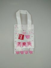 HEDİYE ÇANTASI İNCE PLASTİK I LOVE YOU 13CM X 21CM - 1
