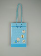 KARTON ÇANTA MAVİ BEBEKLİ 11CM X 17CM - 1 ADET - 1