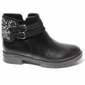 ELDORADO ARKASI TAŞLI ORTAPEDİK YUMUŞAK TABAN SİYAH GÜNLÜK KADIN BOT - 1