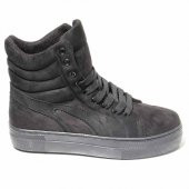 ESİLA  ORTAPEDİK YUMUŞAK  VANS TABAN DİKİŞLİ SİYAH GÜNLÜK KADIN BOT - 1