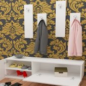 BMdekor Portmanto Ayakkabılık Vestiyer Batı Beyaz - 2