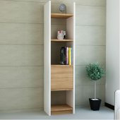 BMdekor Kitaplık Elips 103 Tekli Beyaz Teak - 1