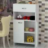 BMdekor Çok Amaçlı Dolap Banyo Mutfak Kiler Hira Beyaz - 3