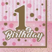 Peçete Pırıltılı Bırth. Pembe 33X33Cm 16 Adet - 2